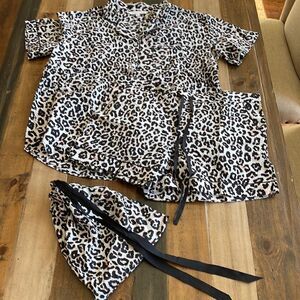 Pajamas Short Set Leopard animal print